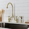 Kingston Brass Bridge Kitchen Faucet with Brass Sprayer, Brushed Brass KS7797PLBS - alternate 3
